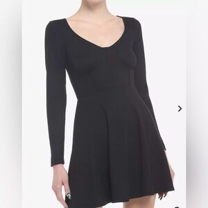 Cosmic Aura Black Long Sleeve corset Dress